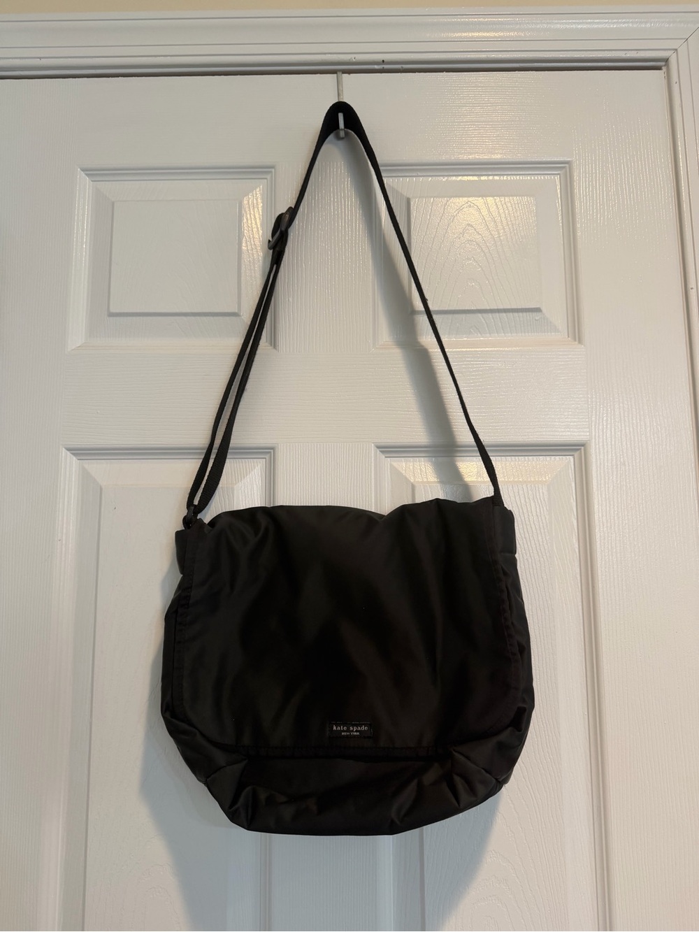 Kate Spade Black Nylon Crossbody Messenger Bag Small